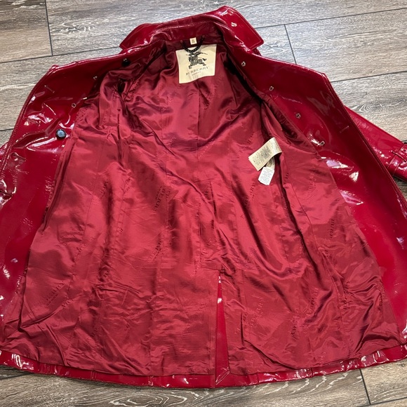 Authentic Burberry Glossy Red Trench Coat - Picture 11 of 16